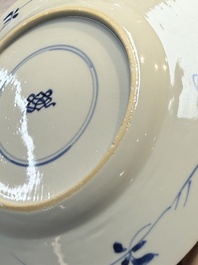 A Chinese blue and white 'Buddhist Lion' plate, Kangxi