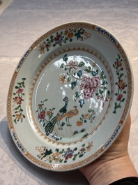 Six Chinese famille rose 'Peacock' plates, Qianlong