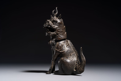 A Chinese bronze 'Qilin' censer, Ming