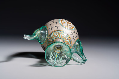 An Orientalist enamelled glass ewer, probably France, 19th C.