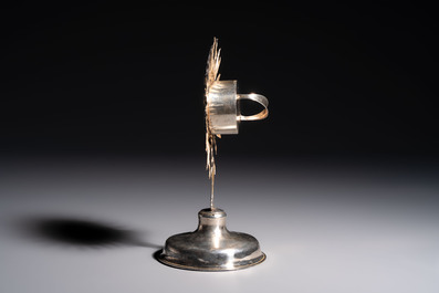 A silver 'Sunburst' reliquary monstrance with a sealed relic of the Cross, Flanders or France, 18th C.