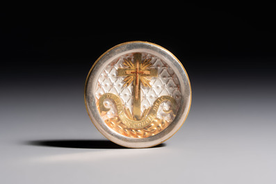 A silver 'Sunburst' reliquary monstrance with a sealed relic of the Cross, Flanders or France, 18th C.