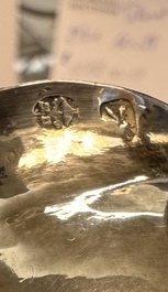 An Italian silver lobed footed bowl with handles, mark of the crossed Keys of St. Peter under a liturgical umbrella, Papal States, Rome, 18th C.