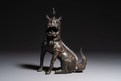 A Chinese bronze 'Qilin' censer, Ming