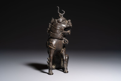 A Chinese bronze 'Qilin' censer, Ming