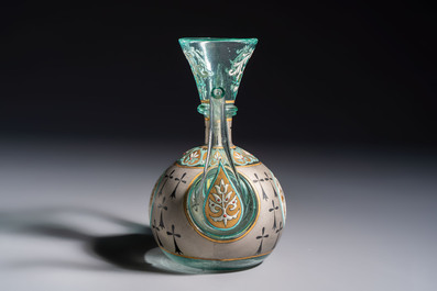 An Orientalist enamelled glass ewer, probably France, 19th C.