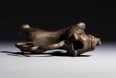 A bronze lion-form aquamanile, Germany, 16th C.