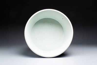 A massive Chinese blue and white 'Buddhist lotus scroll' circular basin, Kangxi