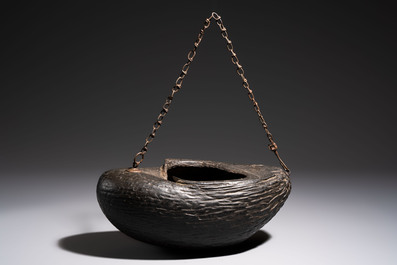 A Qajar coco de mer kashkul or beggar&rsquo;s bowl, Iran, 19th C.