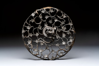 A large Chinese archaistic bronze 'Dragon' stand, Ming