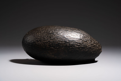 A Qajar coco de mer kashkul or beggar&rsquo;s bowl, Iran, 19th C.