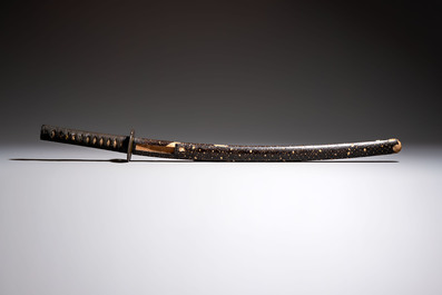 A Japanese katana with a lacquered scabbard and koshirae, Meiji, 19th C.