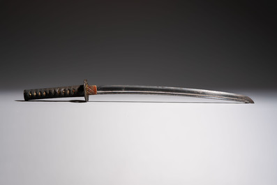 A Japanese katana with a lacquered scabbard and koshirae, Meiji, 19th C.
