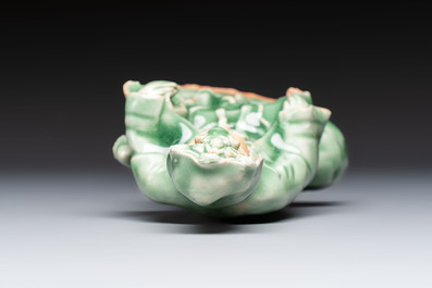 A Chinese Longquan celadon Guanyin, Republic