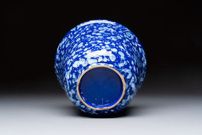 A Nevers white-splashed blue-ground '&agrave; la bougie' bowl, France, late 17th C.