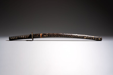 A Japanese katana with a lacquered scabbard and koshirae, Meiji, 19th C.