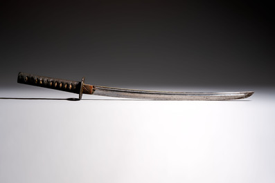 A Japanese katana with a lacquered scabbard and koshirae, Meiji, 19th C.
