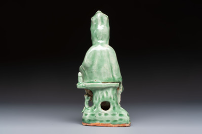 A Chinese Longquan celadon Guanyin, Republic