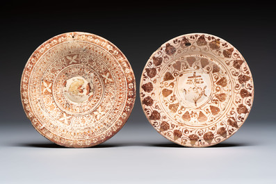 A very unusual collection of eight Hispano-Moresque lustreware plates, Spain, 16th C.