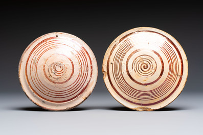 A very unusual collection of eight Hispano-Moresque lustreware plates, Spain, 16th C.