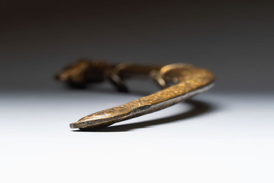 An Austrian gilt court sabre with Nemean lion-head hilt, signed Fischer, 19th C.