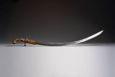 An Austrian gilt court sabre with Nemean lion-head hilt, signed Fischer, 19th C.