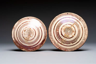 A very unusual collection of eight Hispano-Moresque lustreware plates, Spain, 16th C.