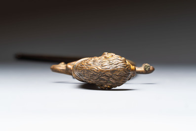 An Austrian gilt court sabre with Nemean lion-head hilt, signed Fischer, 19th C.