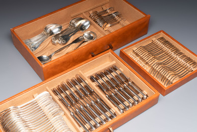 A French 111-piece silver-plated cutlery set, model Coquille, Christofle, 20th C.