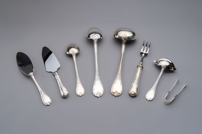 A French 118-piece silver-plated cutlery set, model Marly, Christofle, 20th C.