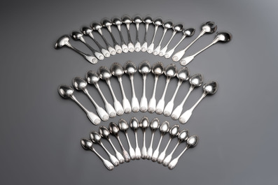 A French 111-piece silver-plated cutlery set, model Coquille, Christofle, 20th C.