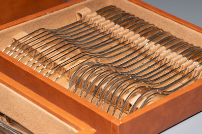 A French 111-piece silver-plated cutlery set, model Coquille, Christofle, 20th C.