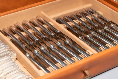 A French 111-piece silver-plated cutlery set, model Coquille, Christofle, 20th C.