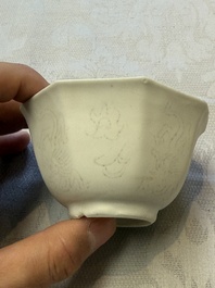 Six Chinese 'Hatcher Cargo' bowls and two blue and white shipwreck bowls, Transitional period