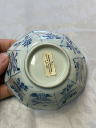 Six Chinese 'Hatcher Cargo' bowls and two blue and white shipwreck bowls, Transitional period