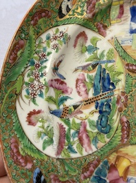Three Chinese Canton famille rose plates for the Islamic market, 19th C.