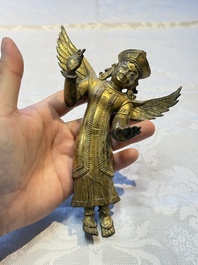 A pair of gilt-copper figures of Garuda, possibly Nepal, 17/18th C.