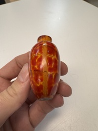 A Chinese 'Realgar' glass snuff bottle, 19th C.