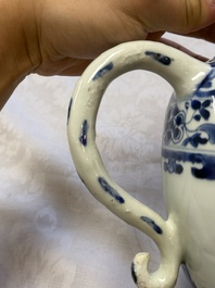 A Chinese blue and white 'Floral' jug, Transitional period