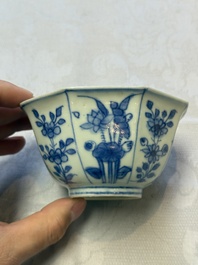 Six Chinese 'Hatcher Cargo' bowls and two blue and white shipwreck bowls, Transitional period