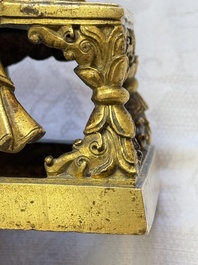 A Sino-Tibetan gilt-bronze figure of Buddha Amitayus, inscribed, Qianlong