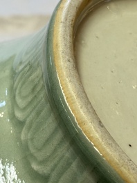 A Chinese celadon-glazed 'Flower Scroll' jar, Qianlong
