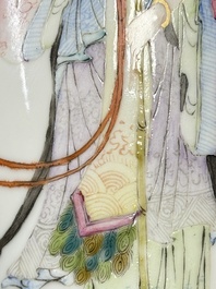 A Chinese famille rose 'Magu and Shoulao' vase, Shen De Tang Zhi 慎德堂製 mark, Republic