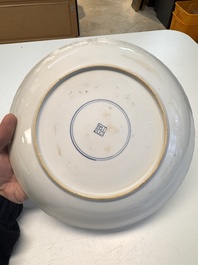 A pair of Chinese famille verte 'Antiquities' dishes, Kangxi