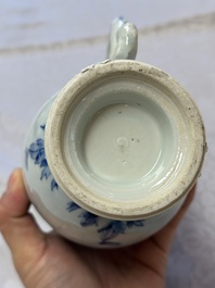 A Chinese blue and white 'Floral' jug, Transitional period