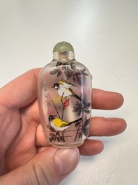 Six Chinese famille rose, enamelled copper and inside-painted glass snuff bottles, various signatures, Qianlong mark, 19/20th C.