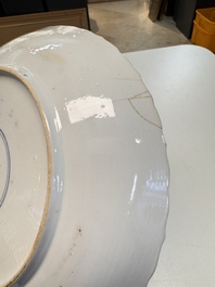 A pair of Chinese famille verte 'Antiquities' dishes, Kangxi