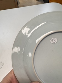 A very rare Chinese export 'Scotsmen' plate, Qianlong, ca. 1745