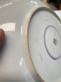 A pair of Chinese famille verte 'Antiquities' dishes, Kangxi