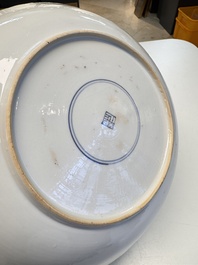 A pair of Chinese famille verte 'Antiquities' dishes, Kangxi
